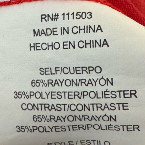 Figueroa and Flower Red Embroidered Size Medium Relaxed Blouse - Picture 6 of 7